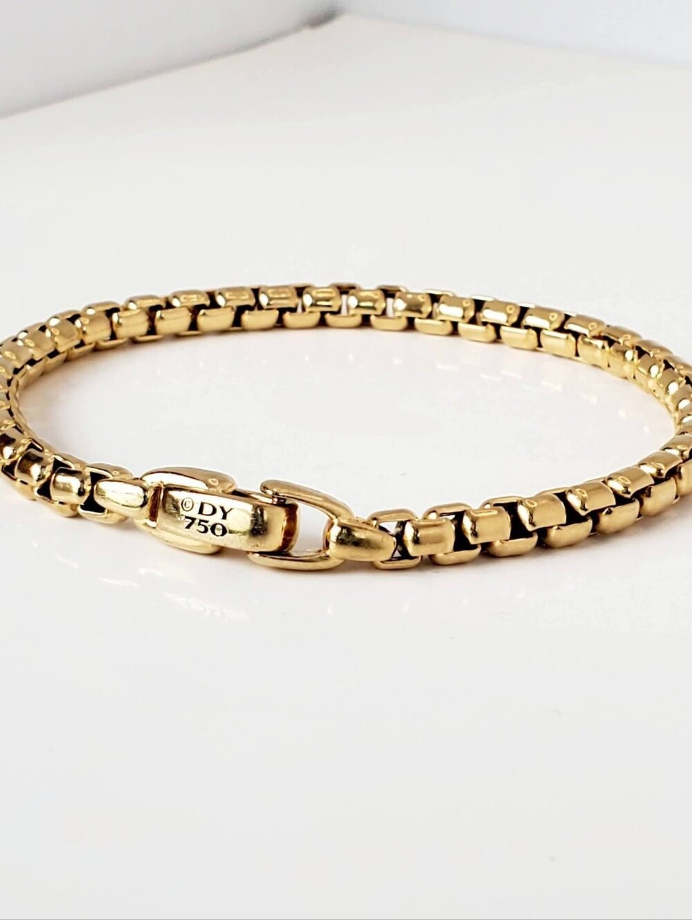 David Yurman 5mm 18k Gold Box Chain Bracelet